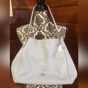 COACH Hallie Shoulder Purse Bag F80268 Pale Blue